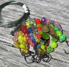 Lot of 10 Bluegill Leech Trailers Summer Color Mix #66
