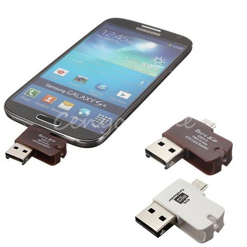 Mini 2-in-1 Micro USB OTG Adapter + Micro SD TF Card Reader for Android Phone PC