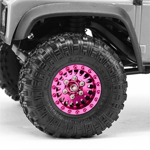 Aluminum 1.0" Beadlock Wheel Rim &Tires For 1/18 TRX4M 1/24 SCX24 AX24 RC Car - Picture 5 of 28