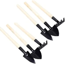 6 Pcs Garden Tools Mini Gardening Kit Plant Potted Flower Gadget Wooden Handles 
