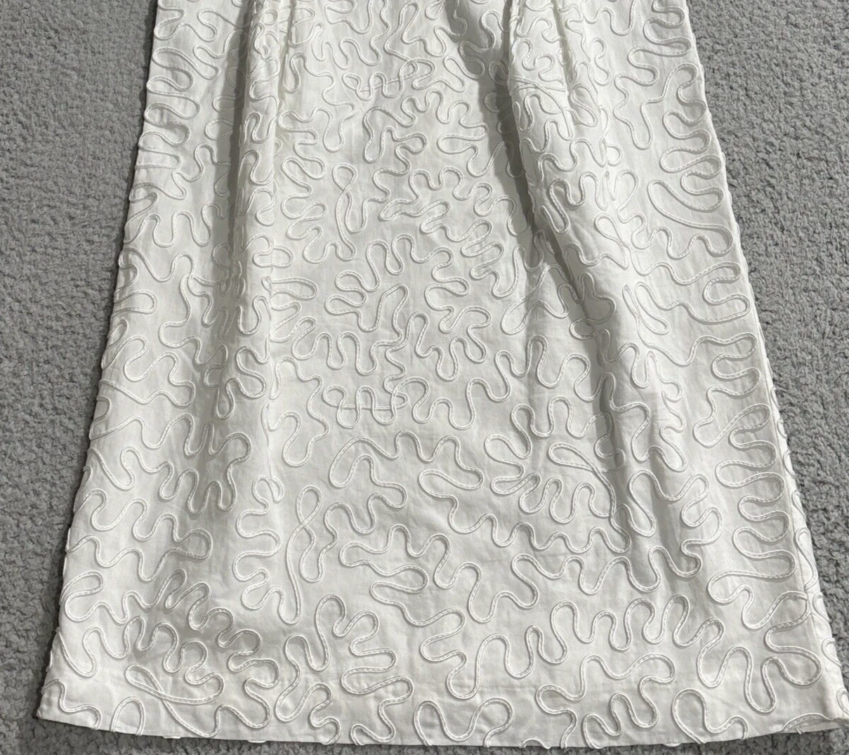 Abito donna Michael Kors smanicato foderato cotone bianco 10 nastro ricamato