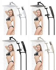 10'' All Metal High Pressure Rainfall Shower Head Combo with Handheld Spray