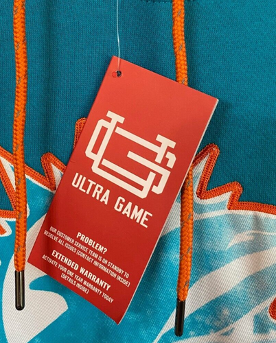 ULTA GAME NFL FELPA CON CAPPUCCIO PULLOVER FELPA UOMO MIAMI DELPHINS SOFT FLEECE, LARGE - Foto 8 di 11