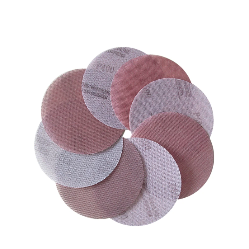 Discos de lijado 3" 5" 6" gancho y bucle malla papel de lija 75 125 150 mm 80-1000 grano Foto 2 de 4
