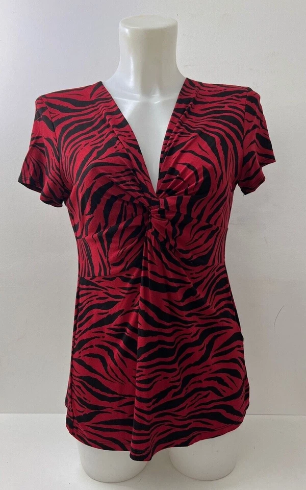 Ladies New Ex Wallis Twist Front Print Blouse Top Size  8 10 12 14 16 18 - Image 2 of 4