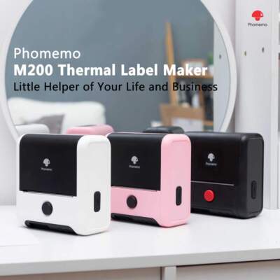 Phomemo M200 Etikettendrucker mit Bluetooth-Thermo-Barcode-Etiketten 3 Inch Lot
