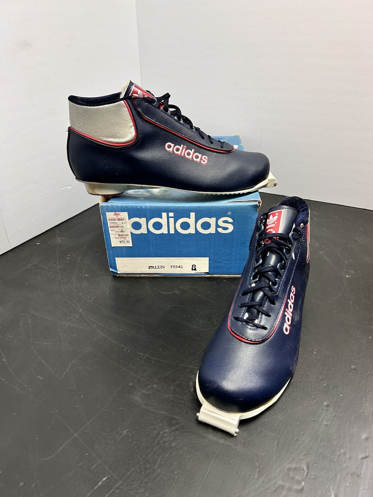 SALOMON In scatola!! Scarponi da sci di fondo Adidas vintage rari anni 80 taglia 8