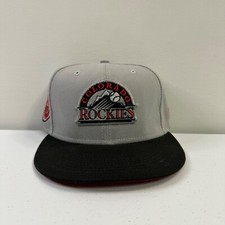 Colorado Rockies Hat Fitted Cap Mens 7 3/8 Gray Inagural Year 1993 MLB CR