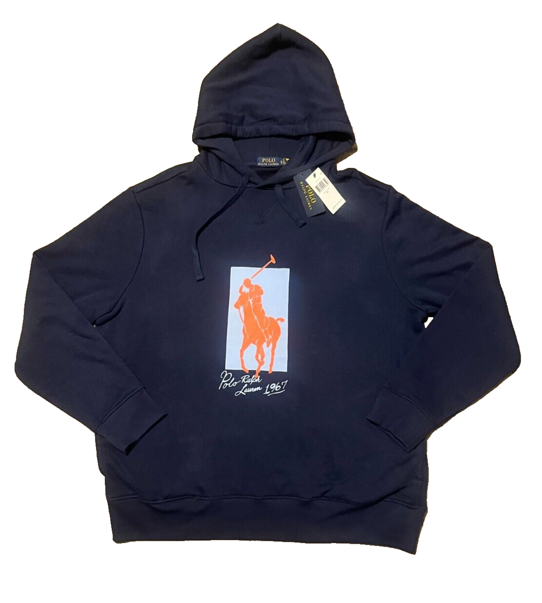 Polo Ralph Lauren Graphic 1967 Pony blu navy felpa con cappuccio uomo XL
