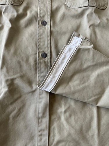 Dickies 40s/50s themed long sleeve shirt Tan Khaki Made in USA Sanforized - Picture 5 of 7