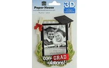 Paper House Production "con-GRAD-ulations!" 3D Keepsake Glitter Sticker, 1 pc