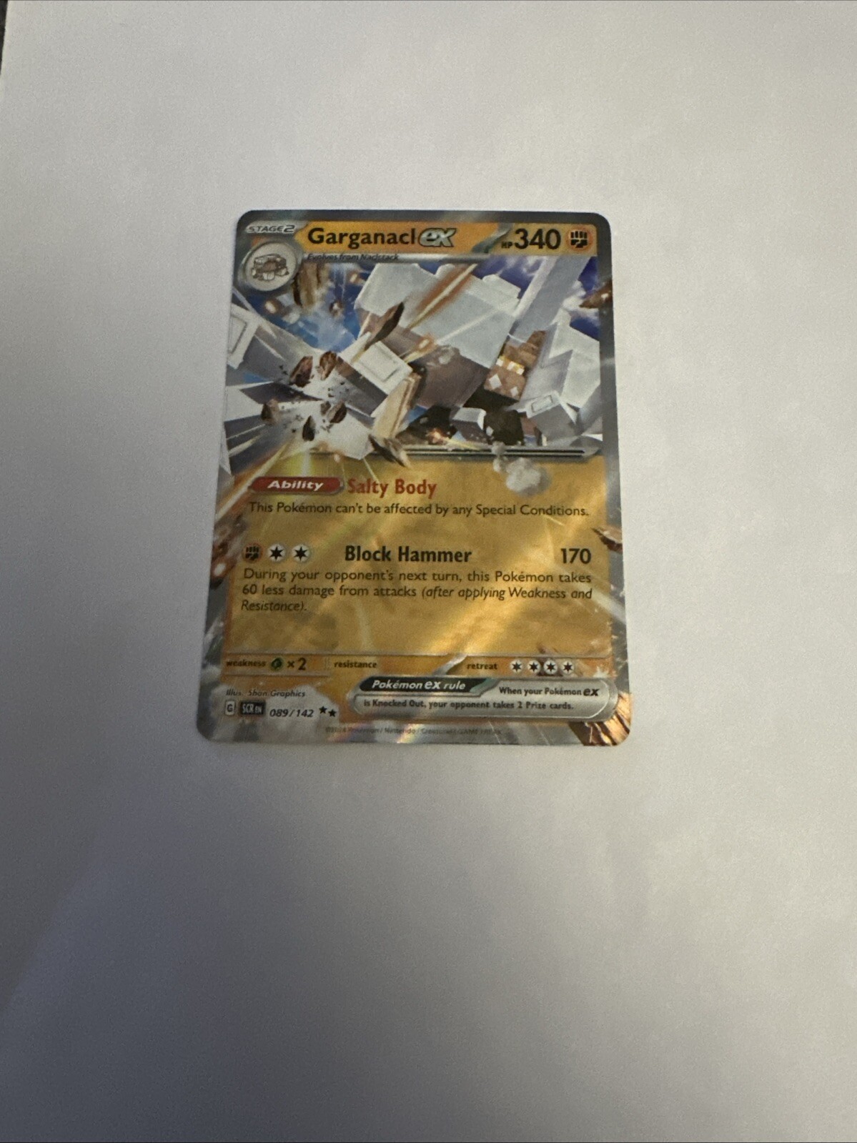 Garganacl ex - 089/142 Stellar Crown Double Rare Pokemon - NM/MINT