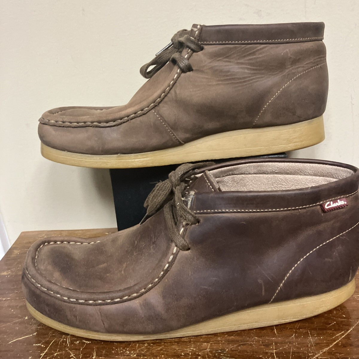 Clark’s Stinson Hi Oily Brown Boots. Size 12M. Clarks Stinson Hi Mens Shoes Black Waxy Leather 26129529 main image 4