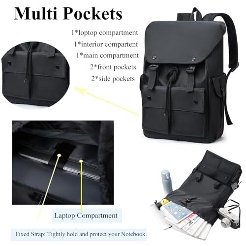 Laptop Backpack for Men Women, Large Waterproof Travel Backpack Fit 16
