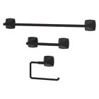 Pfister Bellance 3-Bath Hardware Towel Bar, Ring, Tissue Holder Set Matte Black