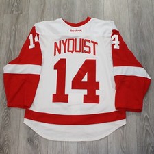 Gustav Nyquist 2014-15 Detroit Red Wings White Set 1 Game Worn Jersey GOTY