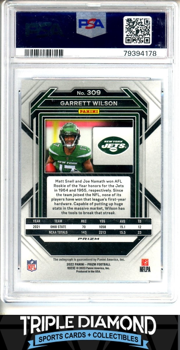 2022 Panini Prizm Garrett Wilson Rookie Auto Silver Prizm PSA 9