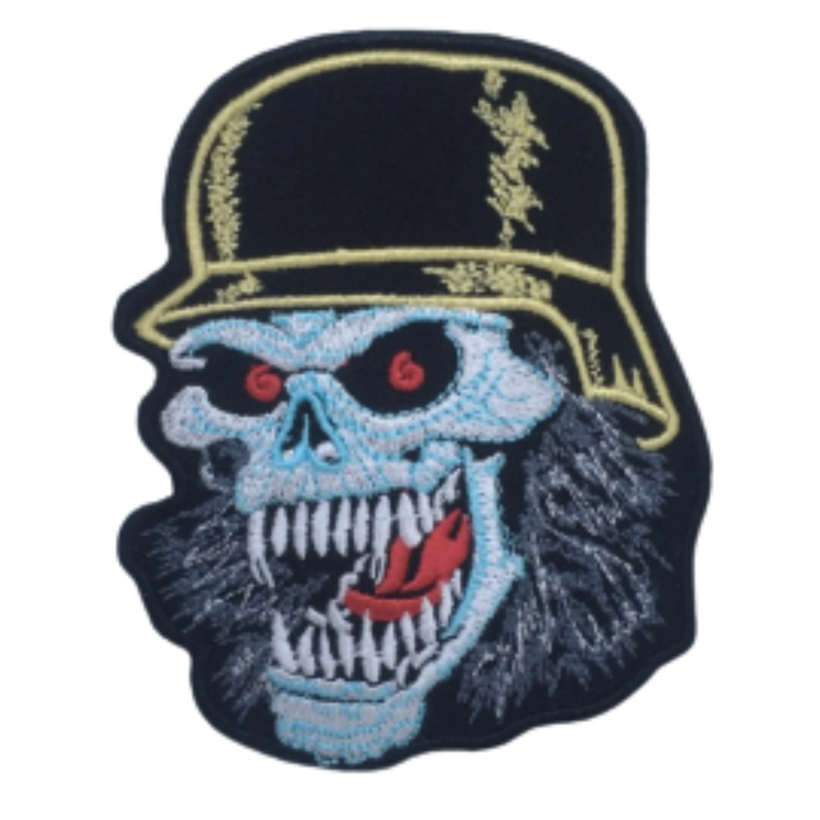 Rebel Biker Skull Embroidered Patch – Iron On or Sew On for Jackets