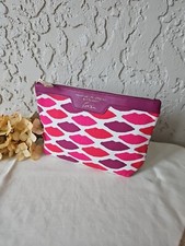 Estee Lauder Cosmetic Makeup Bag Lips Kiss Pink Red Purple NWOT New