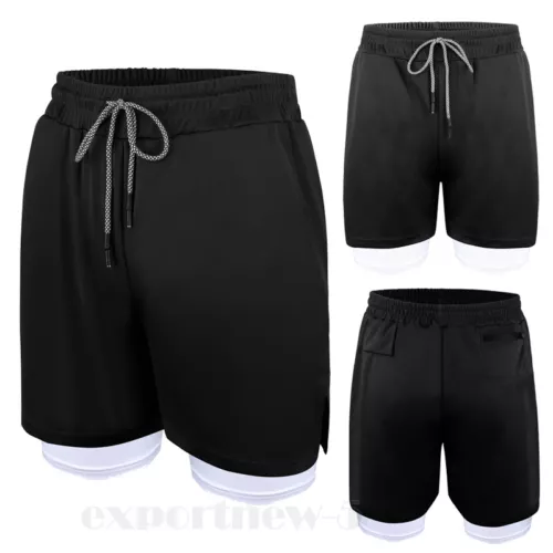 Men's Sports Training Running Bodybuilding Workout Fitness Shorts Gym Pants Run - Picture 19 of 23