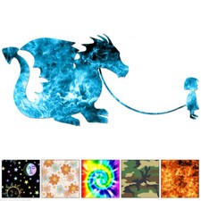 Little Girl Pet Dragon - Decal Sticker - Multiple Patterns  Sizes - ebn7574