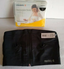 Medela Easy Expression Bustier Hands Free Pumping Bra Black Medium Zippered