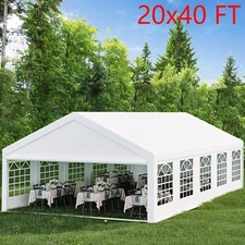 20x40 FT Outdoor Gazebo Wedding Party Tent Large Carport Canopy W/ 10 Side Walls