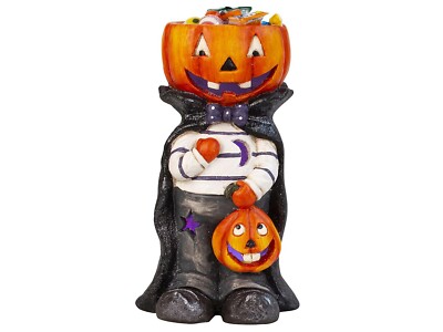 Mel-O-Design Deko 1650 Halloween Vampir mit Kürbis Kopf & LED Licht ca. 40,5 cm 