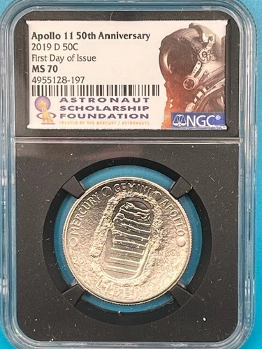 2019-D Apollo 11 50th Anniv. 50C NGC MS70 First Day of Issue - TOP POP