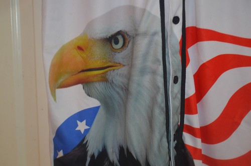 USA DRINKING TEAM BASEBALL JERSEY MENS 3XL XXXL AMERICAN FLAG BALD EAGLE #1 - Picture 5 of 11