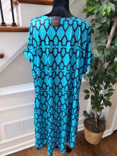 R&B Collection Women's Blue Polyester Short Sleeve Knee Length Dress Size 3X - Picture 5 of 14