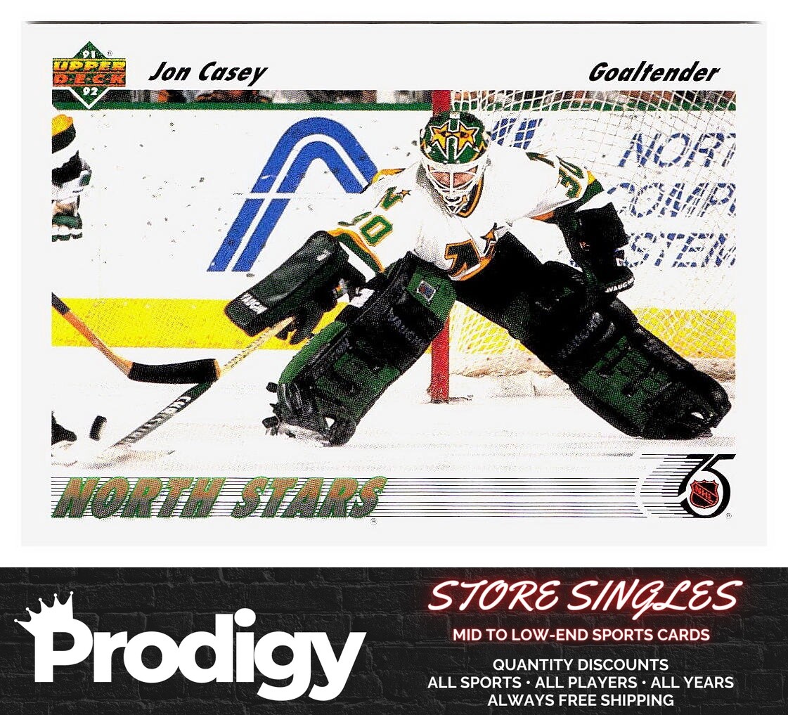 Jon Casey 1991-92 Upper Deck Hockey #205b Minnesota North Stars