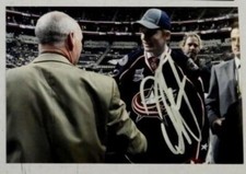 OSCAR DANSK SIGNED AUTOGRAPHED BLUE JACKETS 4X6 PHOTO