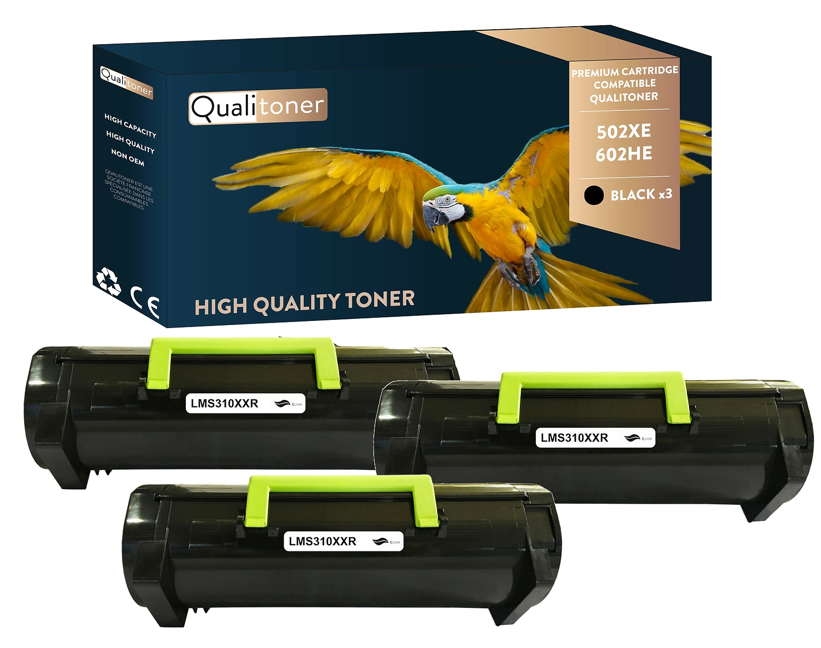 Toner 502XE 602HE Noir QUALITONER idéal pour le télétravail et l'administration