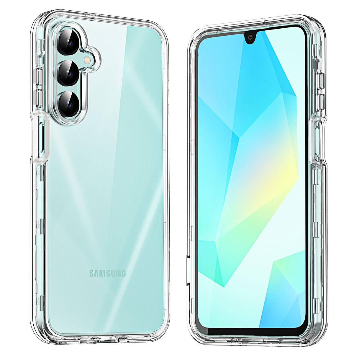 For Samsung Galaxy A16 5G Clear Case Heavy Duty Shockproof 3-Layer Phone  Cover