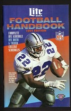 1994 Emmitt Smith Dallas Cowboys Football Handbook Schedule Miller Lite