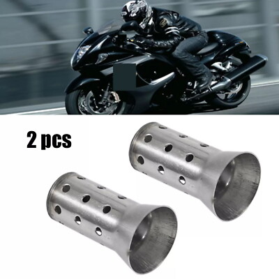 2 Pcs 51mm Universal Motorcycle Exhaust Muffler Pipe DB Killer Silencer Baffle