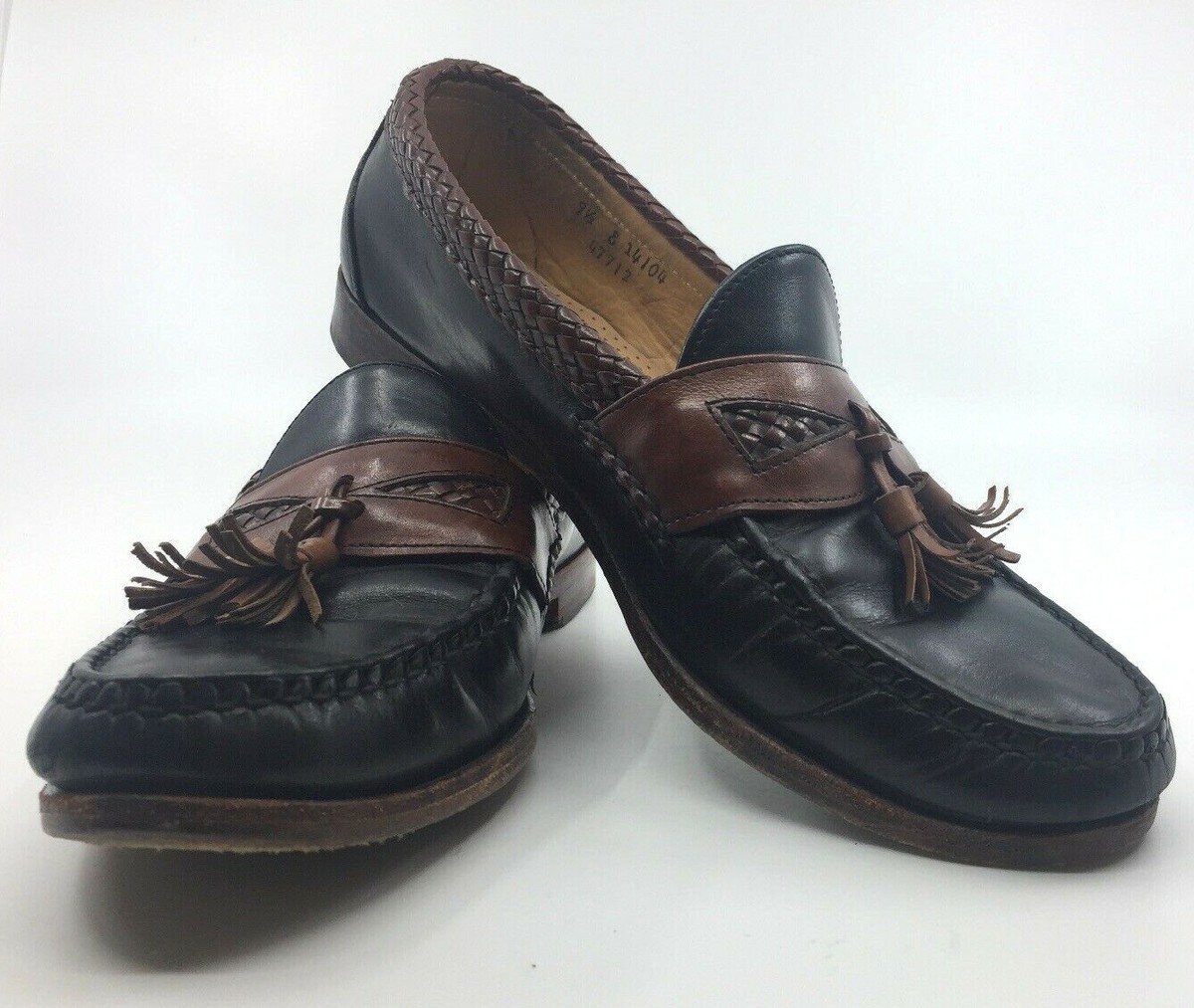 Allen Edmonds Maxfield Black & Tan Leather Loafers Men