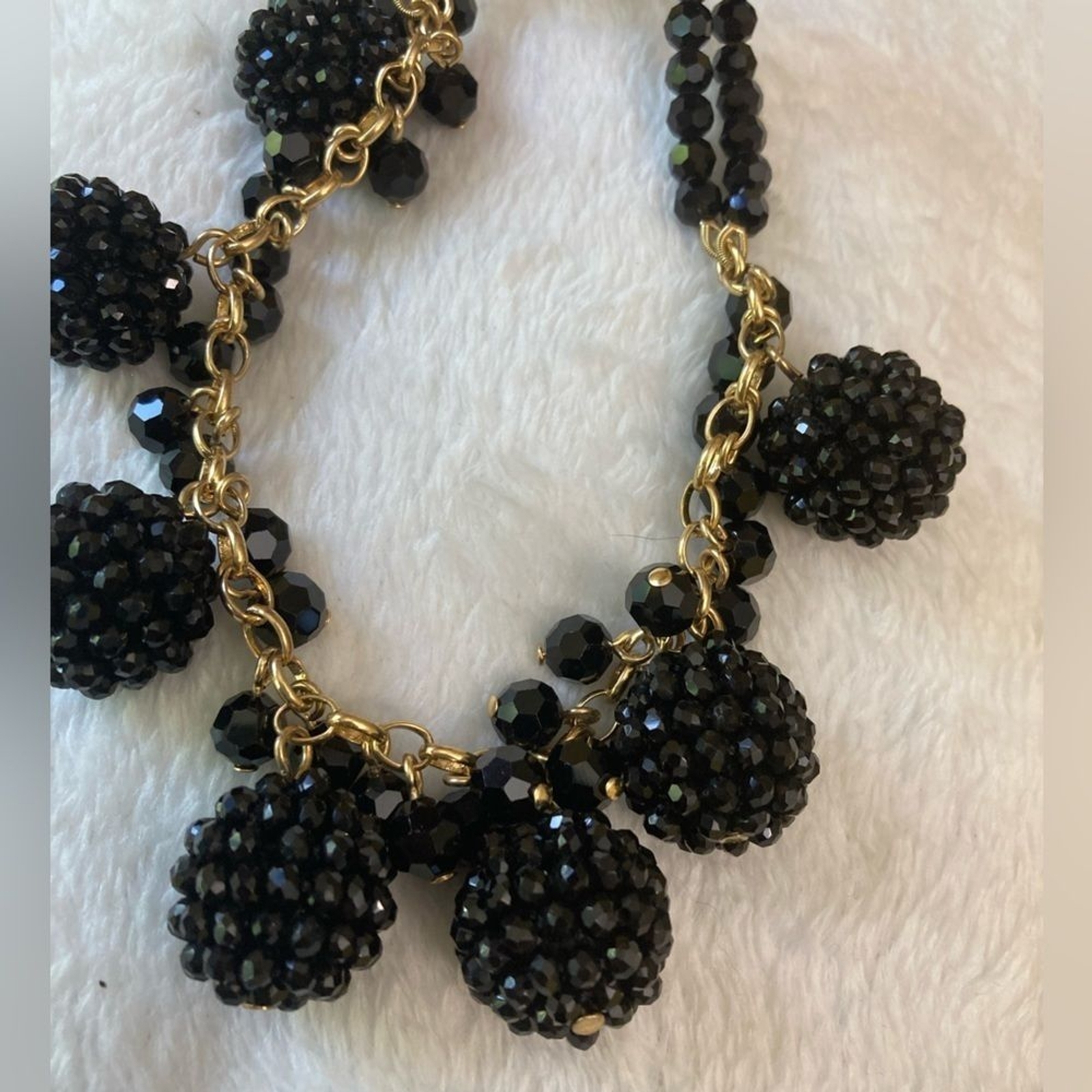 Talbots Black Crystals Statement Bib Necklace - image 4