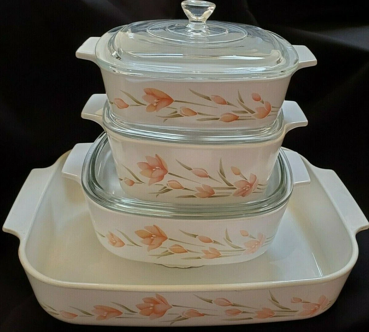 Corningware clearance peach floral