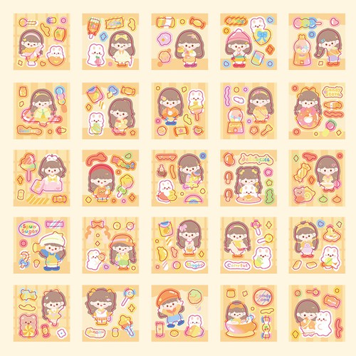 Cartoon Sticker Set Water Cup Stickers for Girls Adorable Diy