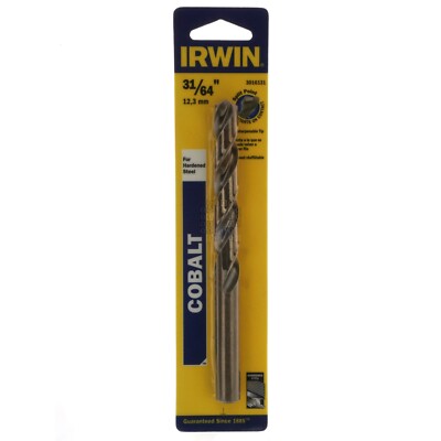 Irwin 3016131 31/64'' Cobalt Jobber Length Drill Bit, 135° Split Point