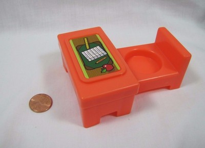 Retro Fisher Price Little People Orange Teacher Desk Chair 50th