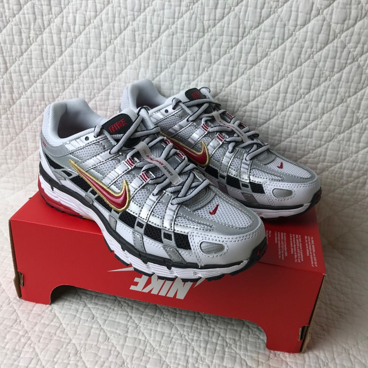 靴 nike p6000 (BV1021-101(T) NIKE P-6000) NEW Nike P-6000 White/Varsity Red NBY BV1021-101 Women's