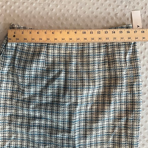 NWT Jacklyn Smith Collection Black White Blue Plaid Tweed Skirt Suit Size Large - Picture 7 of 10