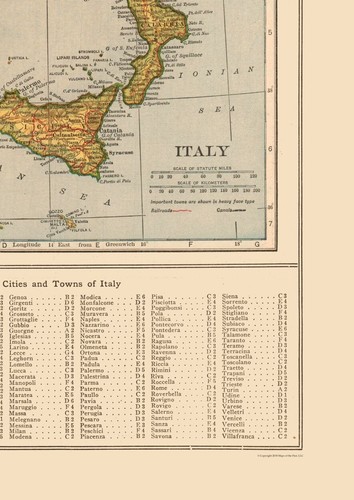 Historische Karte - Italien - Reynold 1921 - 23 x 32,46 - Vintage Wandbild - Bild 3 von 20