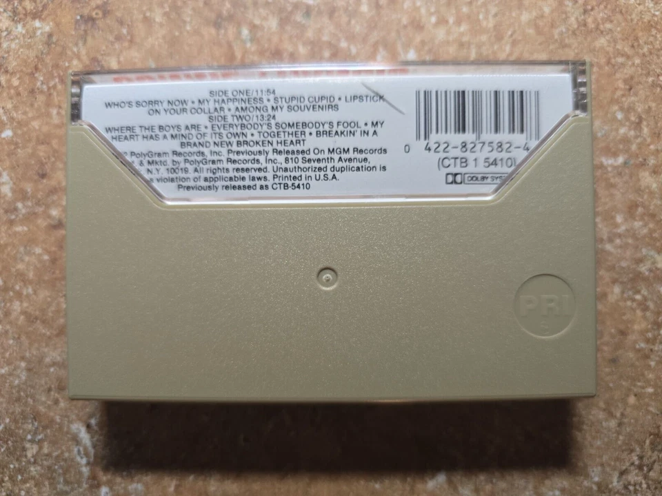 CONNIE FRANCIS - Connie's Greatest Hits - Cassette Tape - 1982 Polygram Records - Image 2 of 3