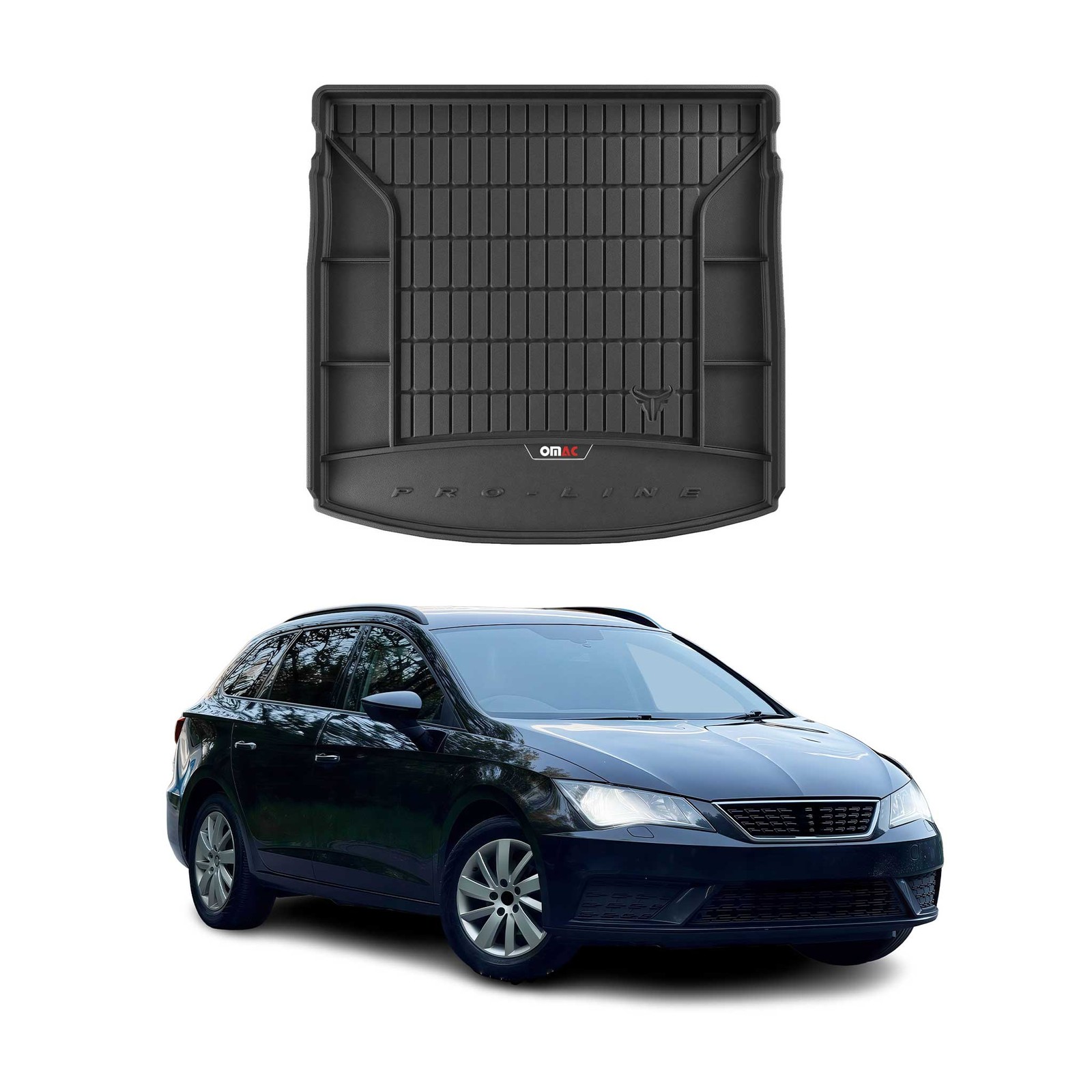 Tapis de coffre pour Seat Leon 2013-2020 en TPE noir sur mesure