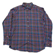 Rodd  Gunn Mens Shirt Medium Sport Fit Long Sleeve Multicolor Plaid Check Italy