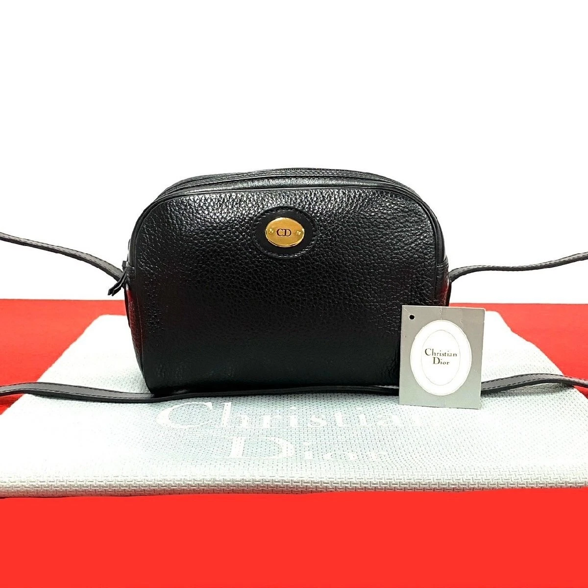 Mini sac à bandoulière Christian Dior logo métal ferrures cuir